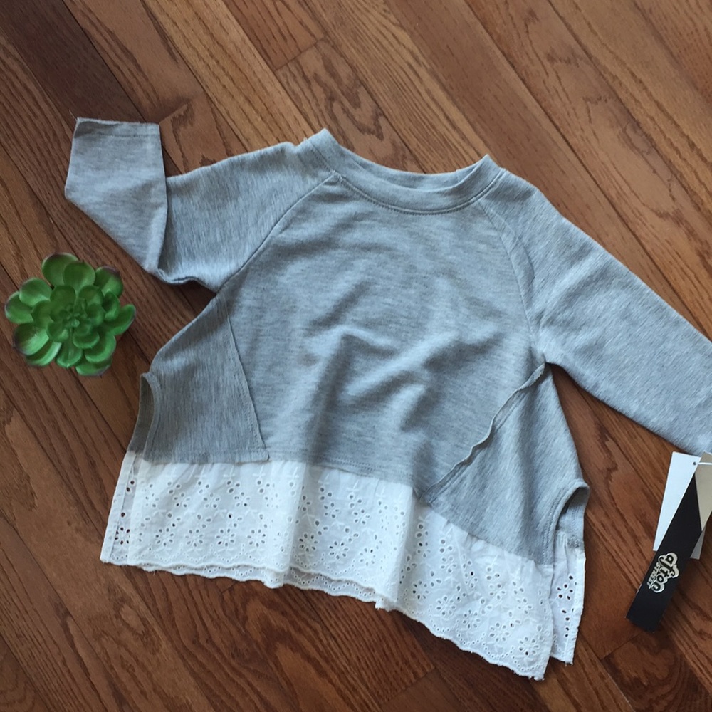 Toddler Grey and Lace Shirt